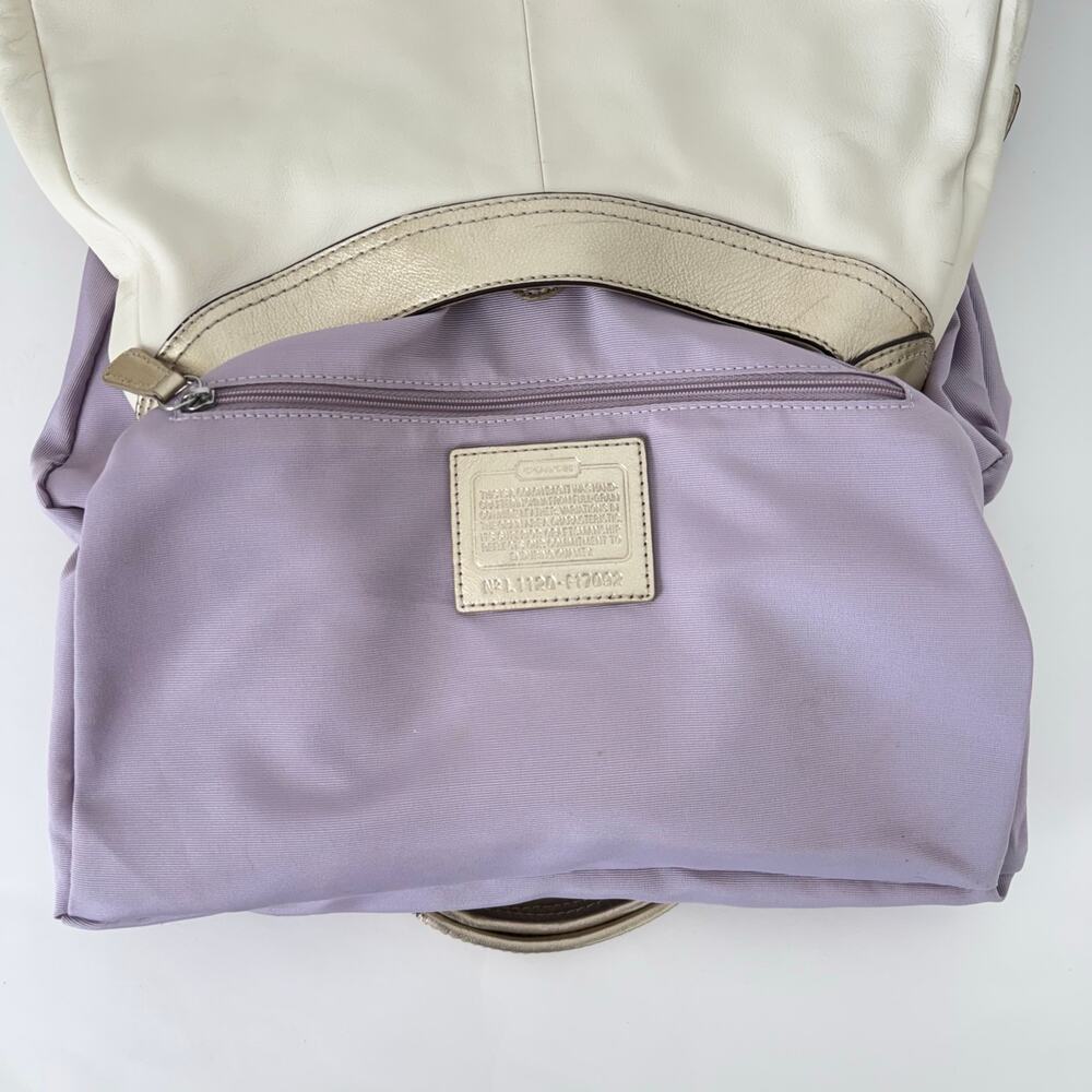Coach Soho Lynn Leather Large Hobo Shoulder Bag Red Chalk White F17092 - Picture 14 of 16